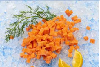 Scraped salmon cube - salmon