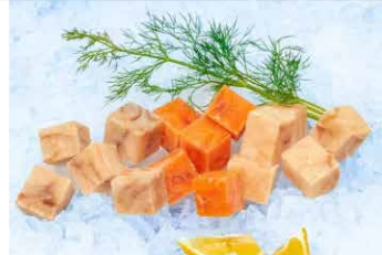 Cube coalfish salmon cod - salmon