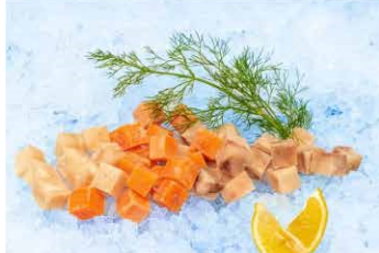 Cube coalfish salmon cod - salmon