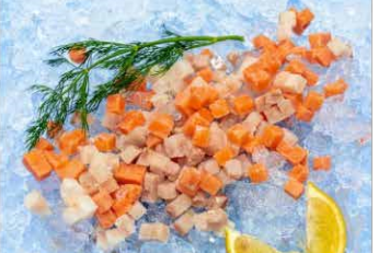 Cube coalfish salmon cod - salmon